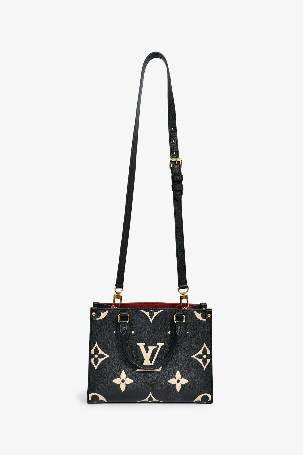 Louis Vuitton Black/Cream Leather Monogram Empreinte OnTheGo PM With Strap