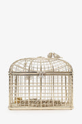 Chanel™ 2025 S/S Runway Gold Toned Metal Crystal Strass 'Bird Cage Minaudière' Bag