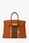 Hermès 2012 Brown Clemence/Lizard Leather Club Birkin 35 GHW