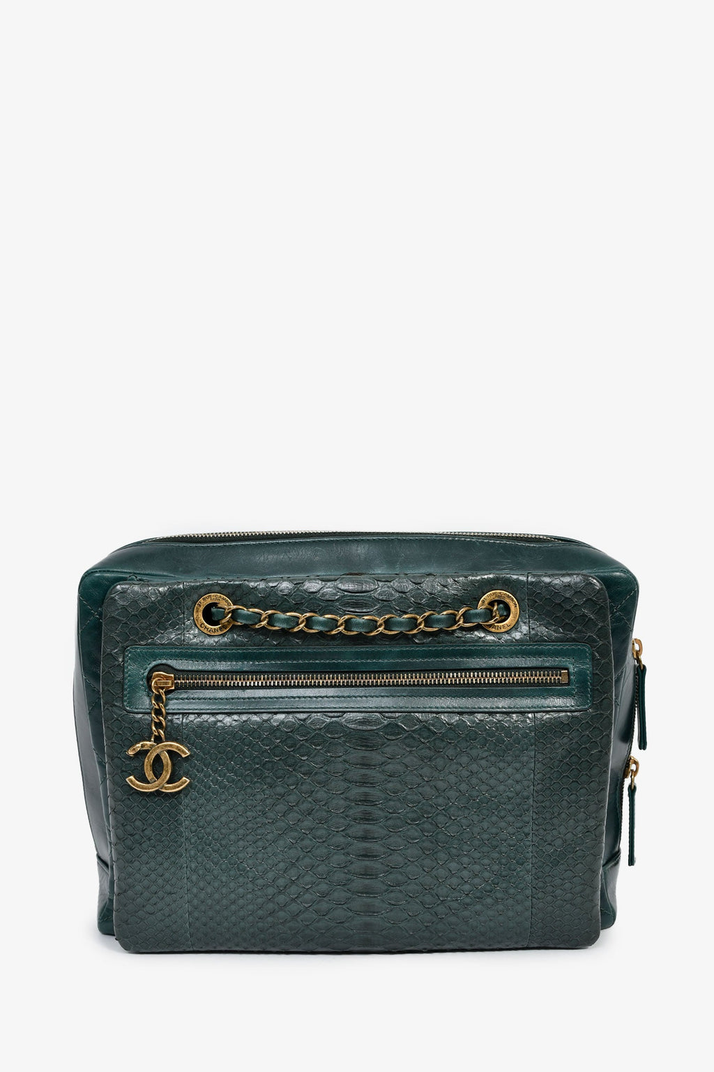 Chanel™ 2015-16 Green Leather/Python Urban Mix Tote