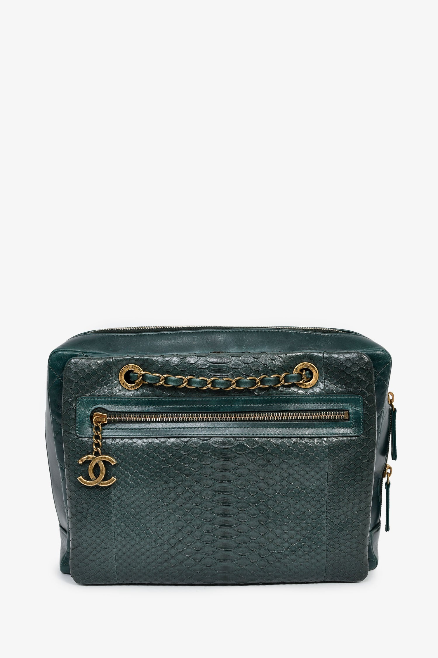 Chanel™ 2015-16 Green Leather/Python Urban Mix Tote