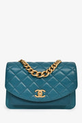 Chanel™ 2019 Teal Leather Front Pocket CC Flap