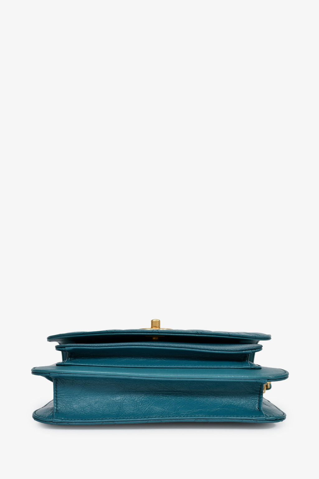Chanel™ 2019 Teal Leather Front Pocket CC Flap