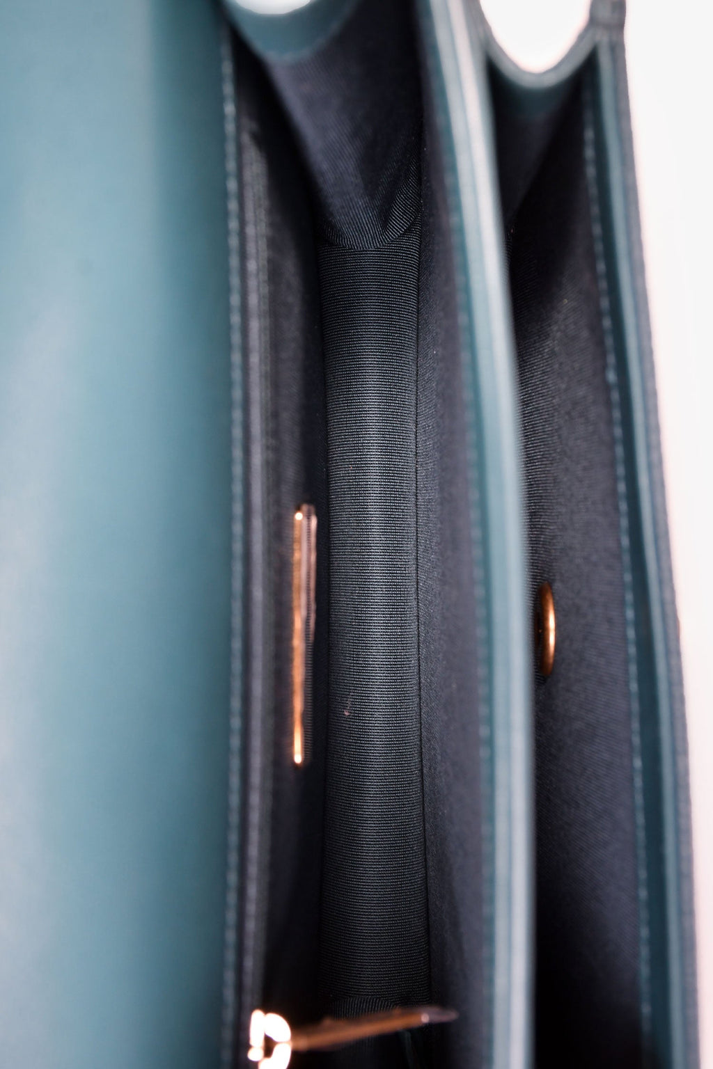 Chanel™ 2019 Teal Leather Front Pocket CC Flap
