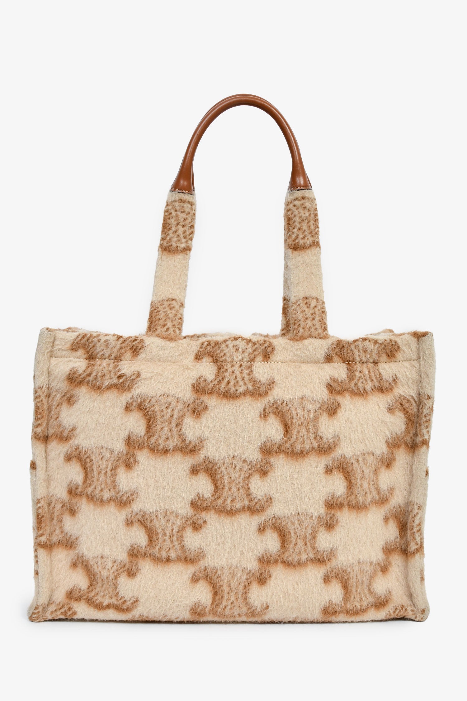 Celine Mohair Triomphe Cabas Thais Tote Bag