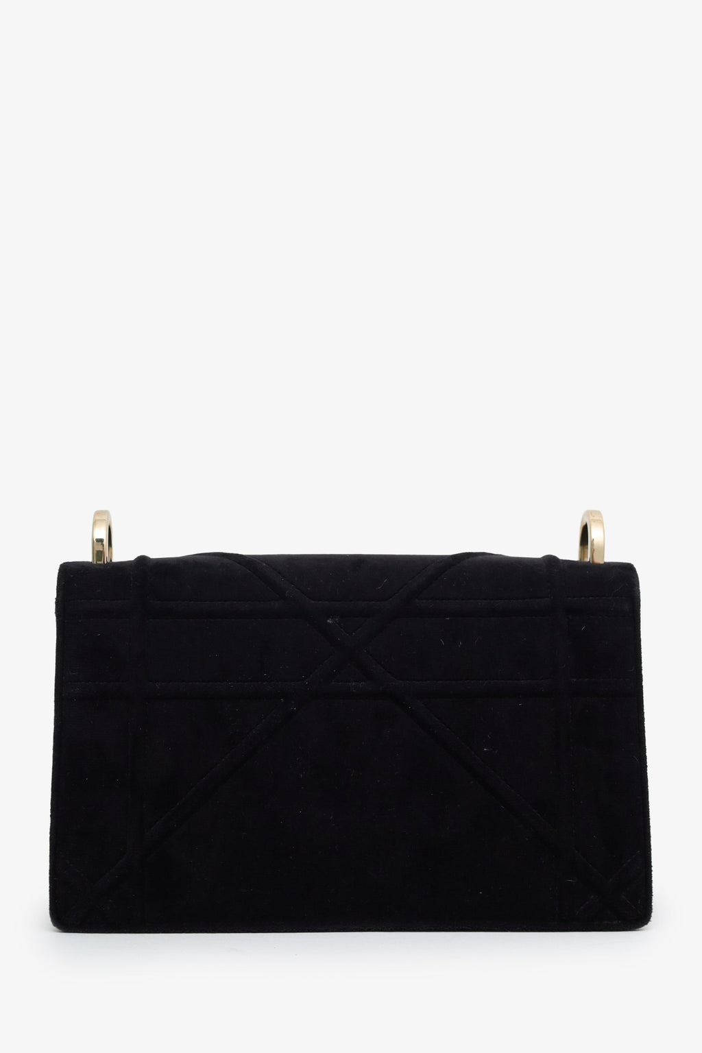 Christian Dior 2019 Black Velvet Small Diorama Shoulder Bag