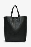 Celine Black Leather Small Vertical Cabas Bag With Strap