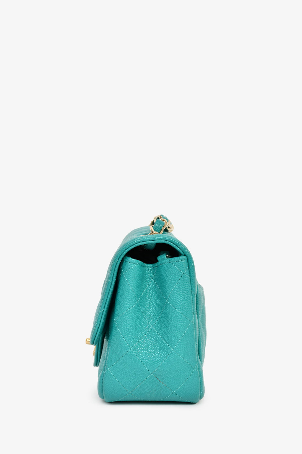 Chanel™ 2016/2017 Teal Caviar Leather Quilted Mini Square Flap Bag