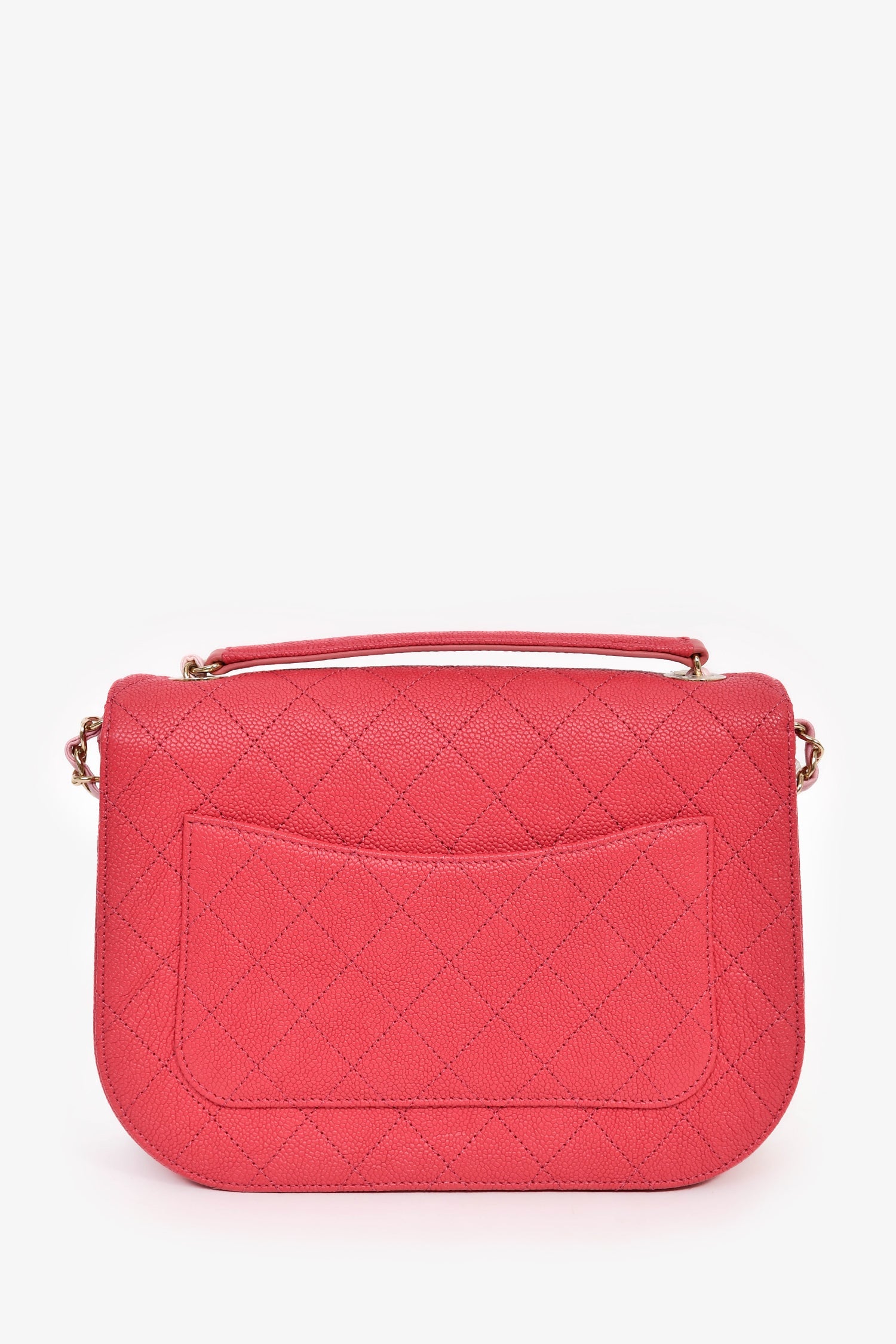 Chanel™ 2017/2018 Two Tone Pink Caviar Leather 'Paris-Cuba' Thread Around Flap Bag
