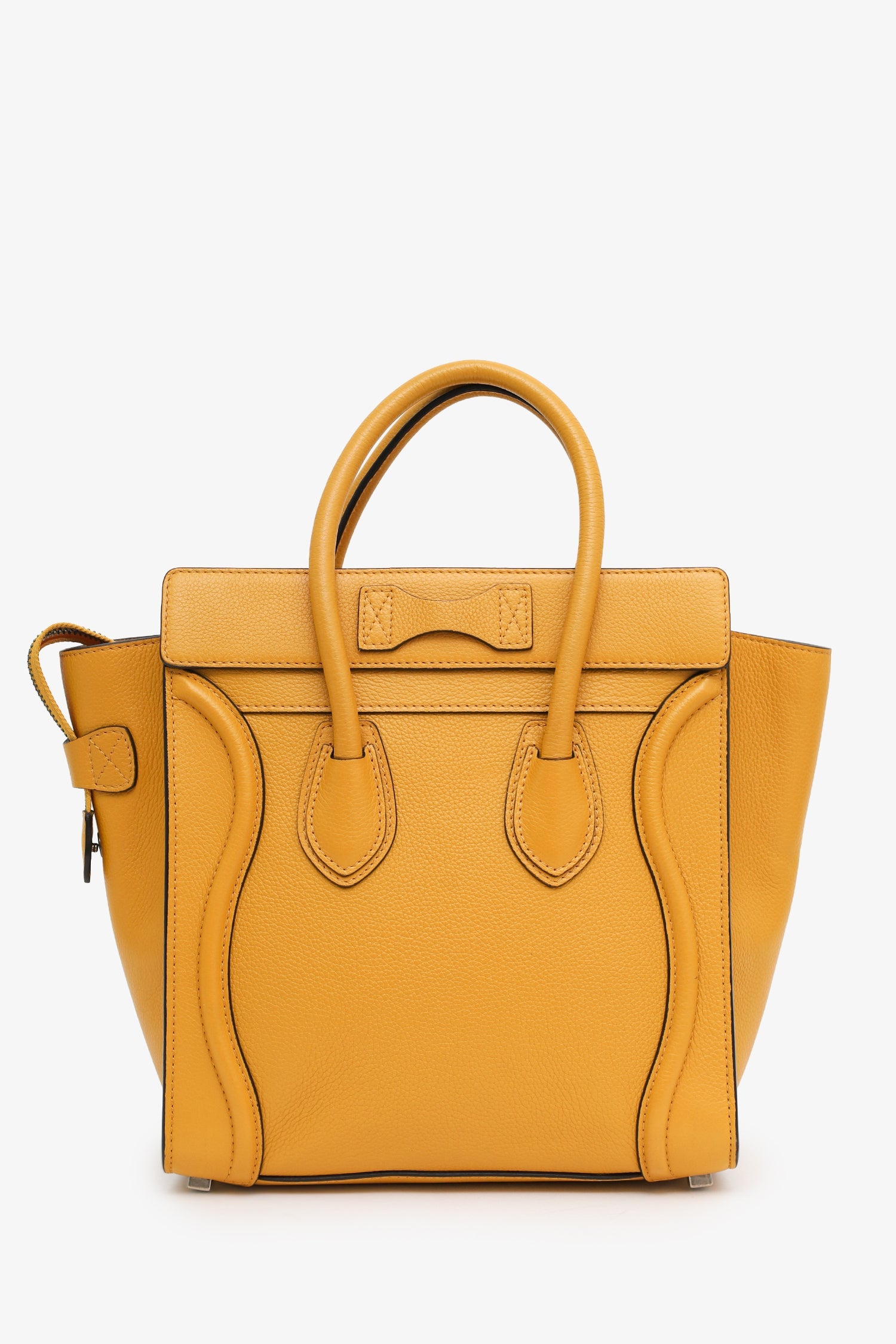 Celine Yellow Grained Calfskin Micro Luggage Tote