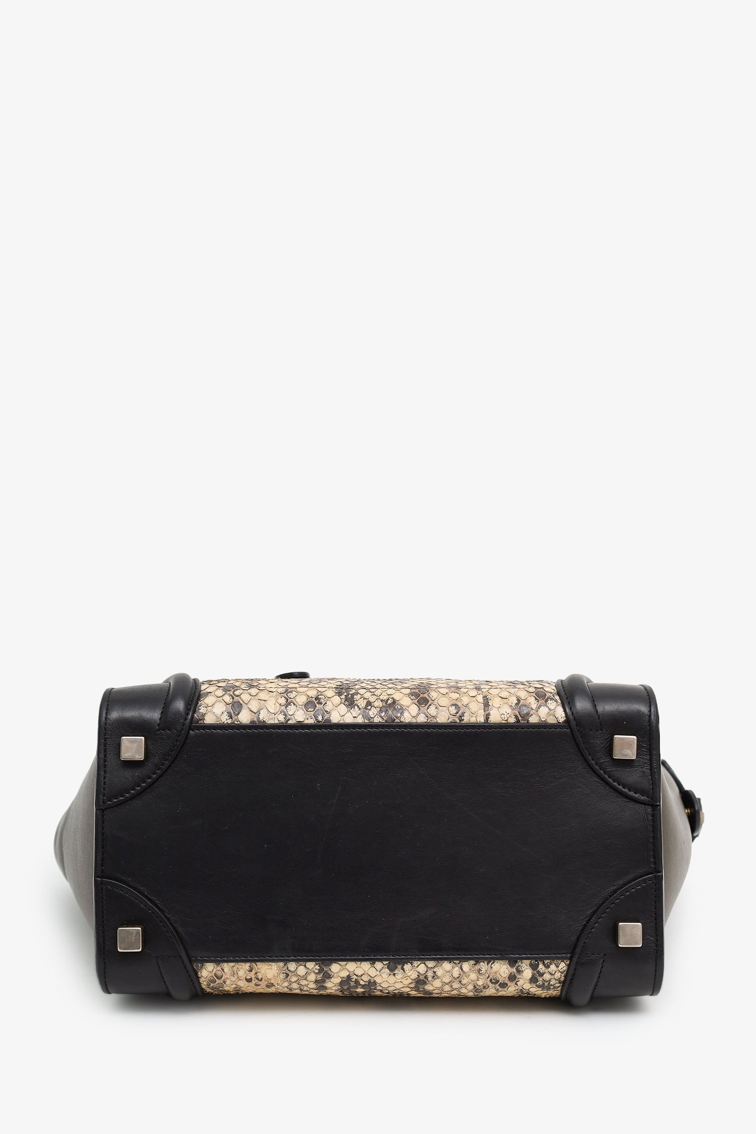 Celine Tricolour Leather/Python Micro Luggage Bag