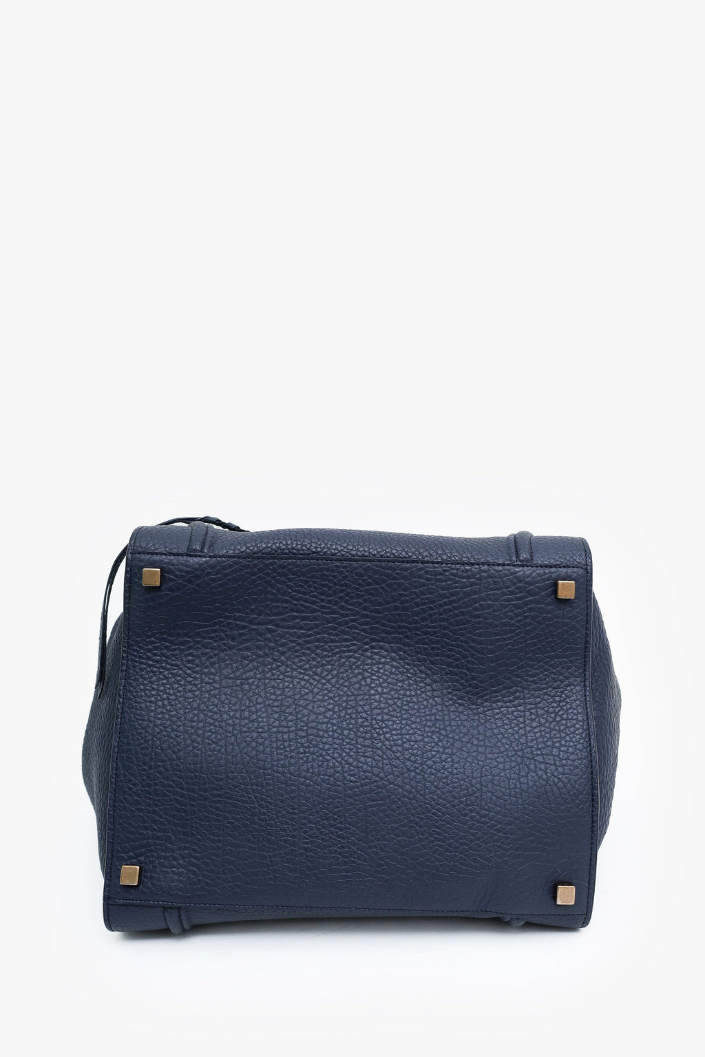 Celine Navy Blue Bullhide Calfskin Leather Medium Phantom Luggage Tote Bag