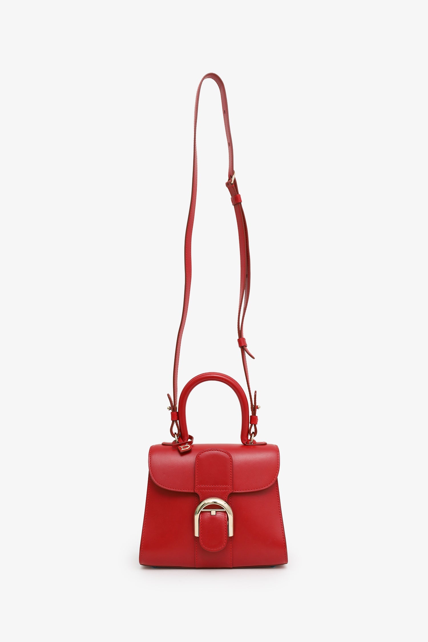 Delvaux Red Box Calf Leather Mini Brilliant With Strap