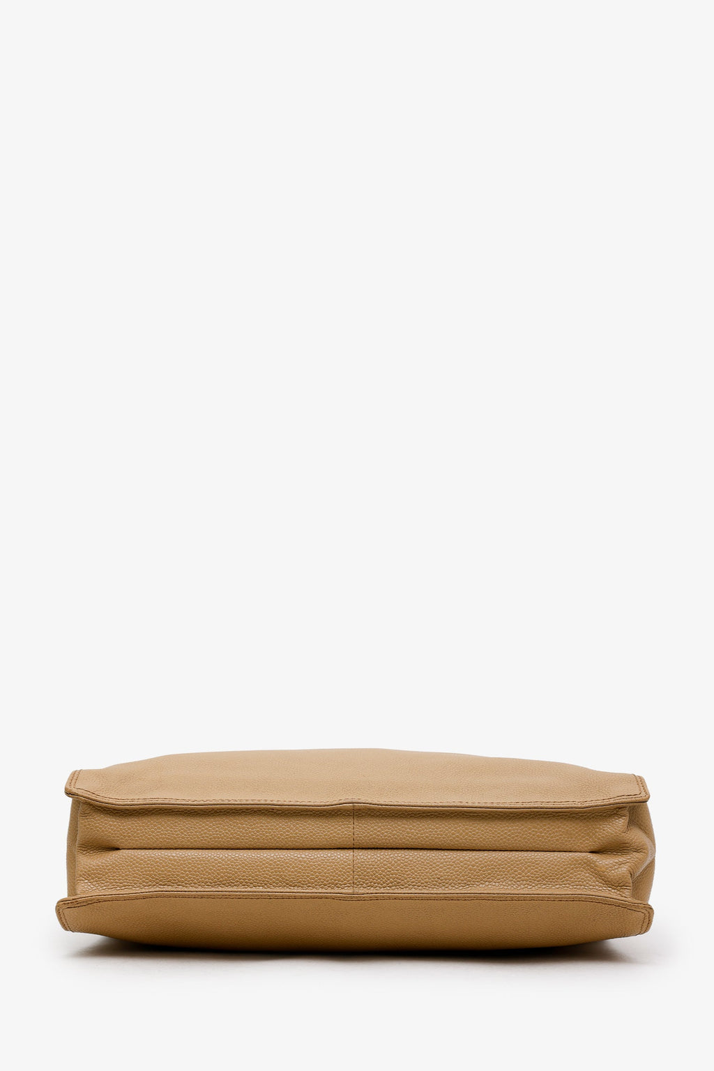 Chanel™ Beige Caviar Leather Wooden Top Handle Bag