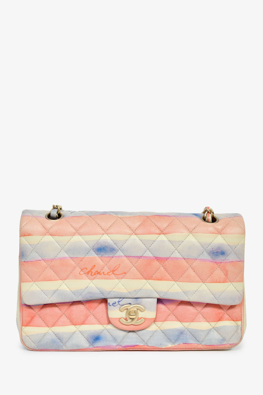 Chanel™ 2009/10 Pink/Multicolour Lambskin Watercolour Medium Double Flap