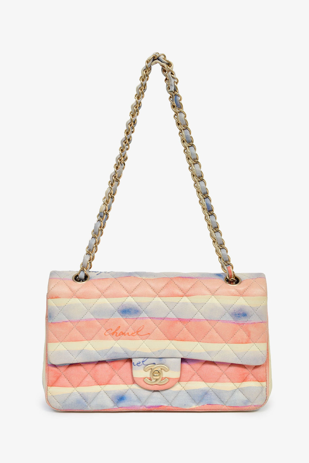 Chanel™ 2009/10 Pink/Multicolour Lambskin Watercolour Medium Double Flap