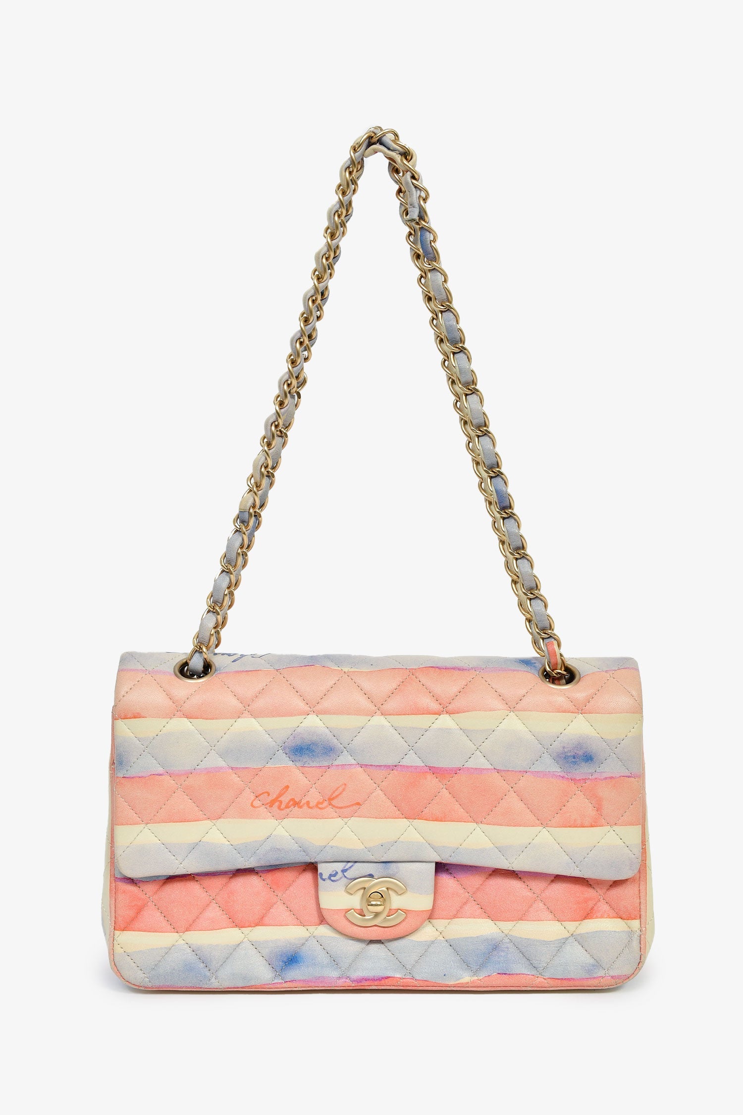 Chanel™ 2009/10 Pink/Multicolour Lambskin Watercolour Medium Double Flap