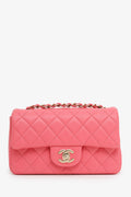 Chanel™ 2020-21 Pink Lambskin Mini Rectangular Flap Bag