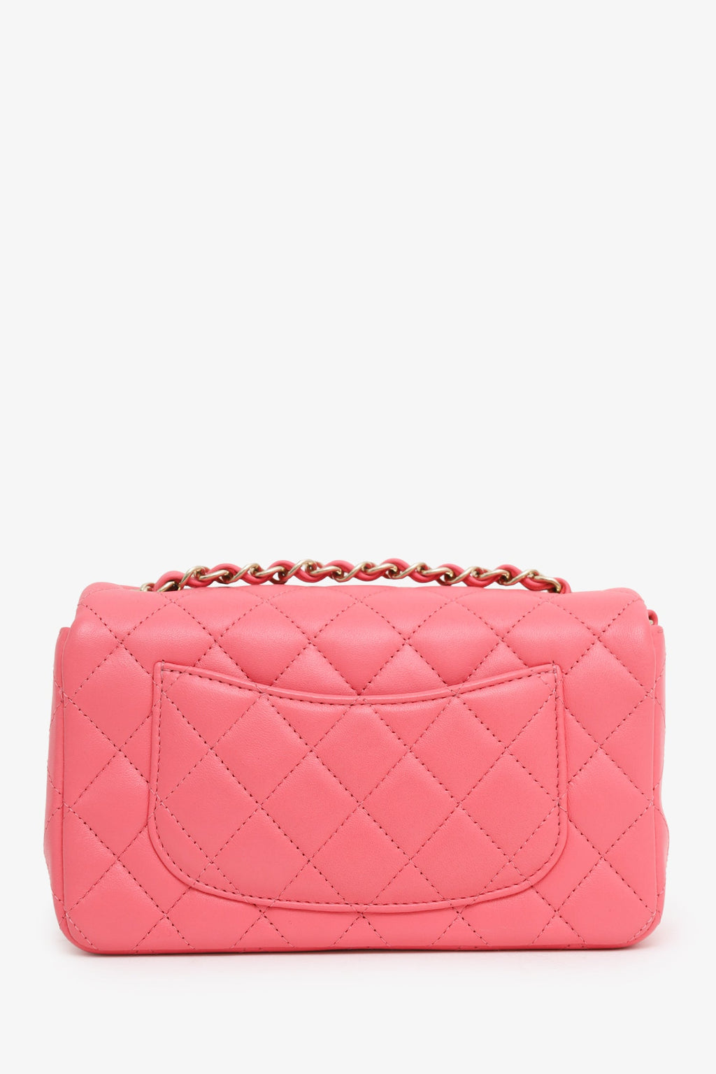 Chanel™ 2020-21 Pink Lambskin Mini Rectangular Flap Bag