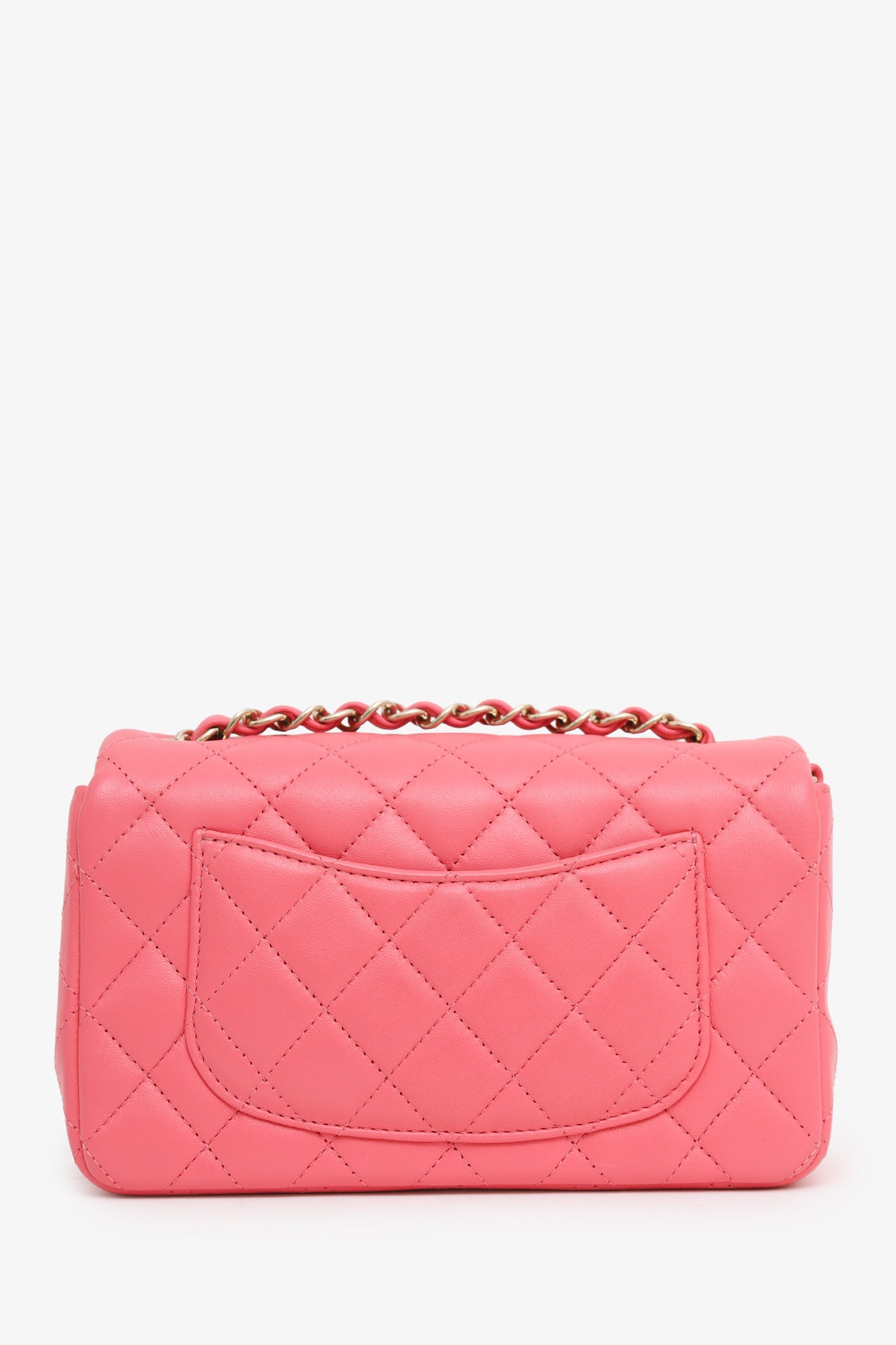 Chanel™ 2020-21 Pink Lambskin Mini Rectangular Flap Bag