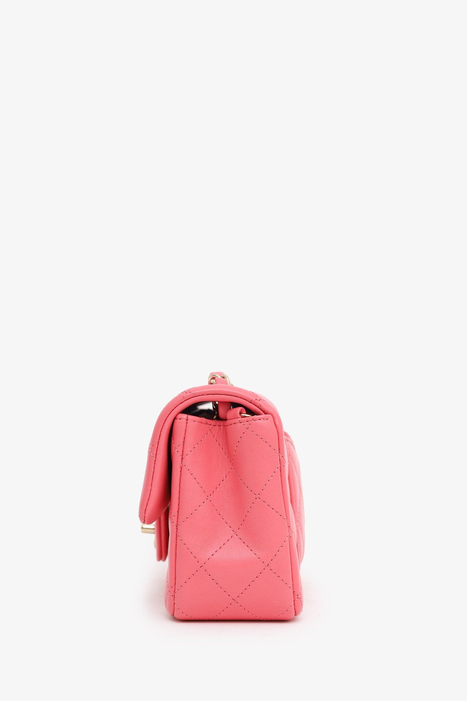 Chanel™ 2020-21 Pink Lambskin Mini Rectangular Flap Bag