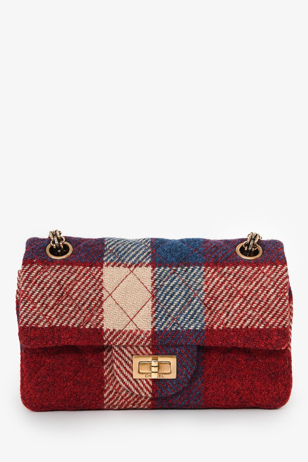 Chanel™ 2015-16 Red Tweed Patterned 2.55 224 Double Flap Bag