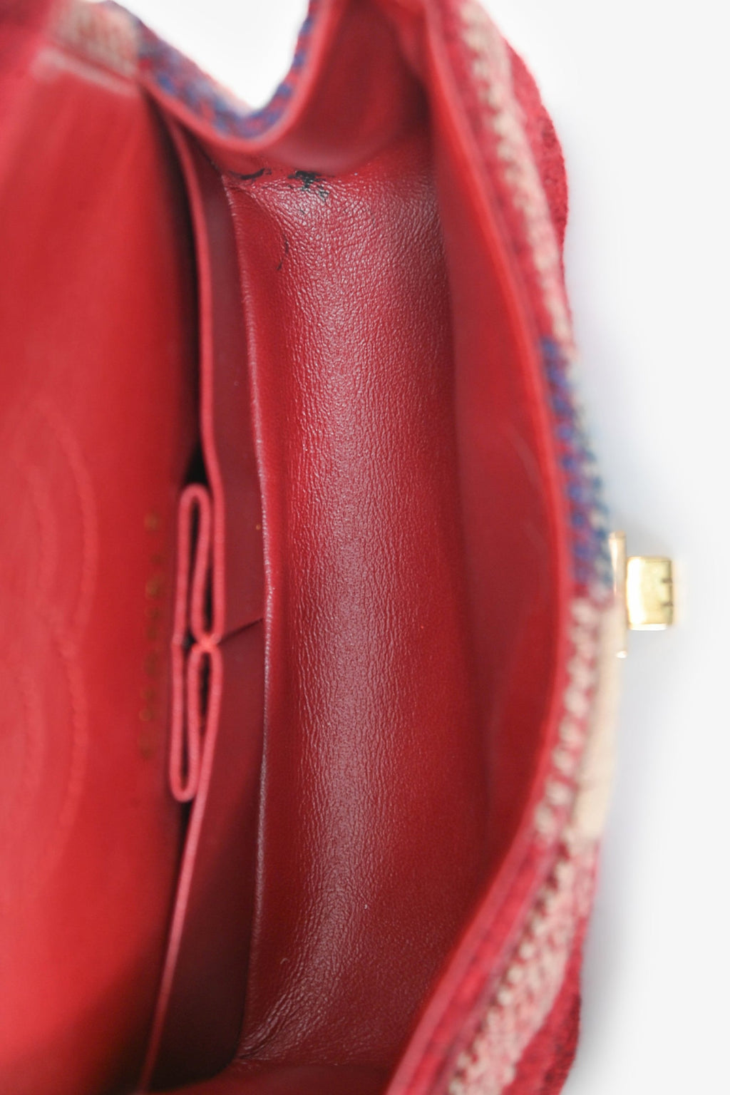 Chanel™ 2015-16 Red Tweed Patterned 2.55 224 Double Flap Bag