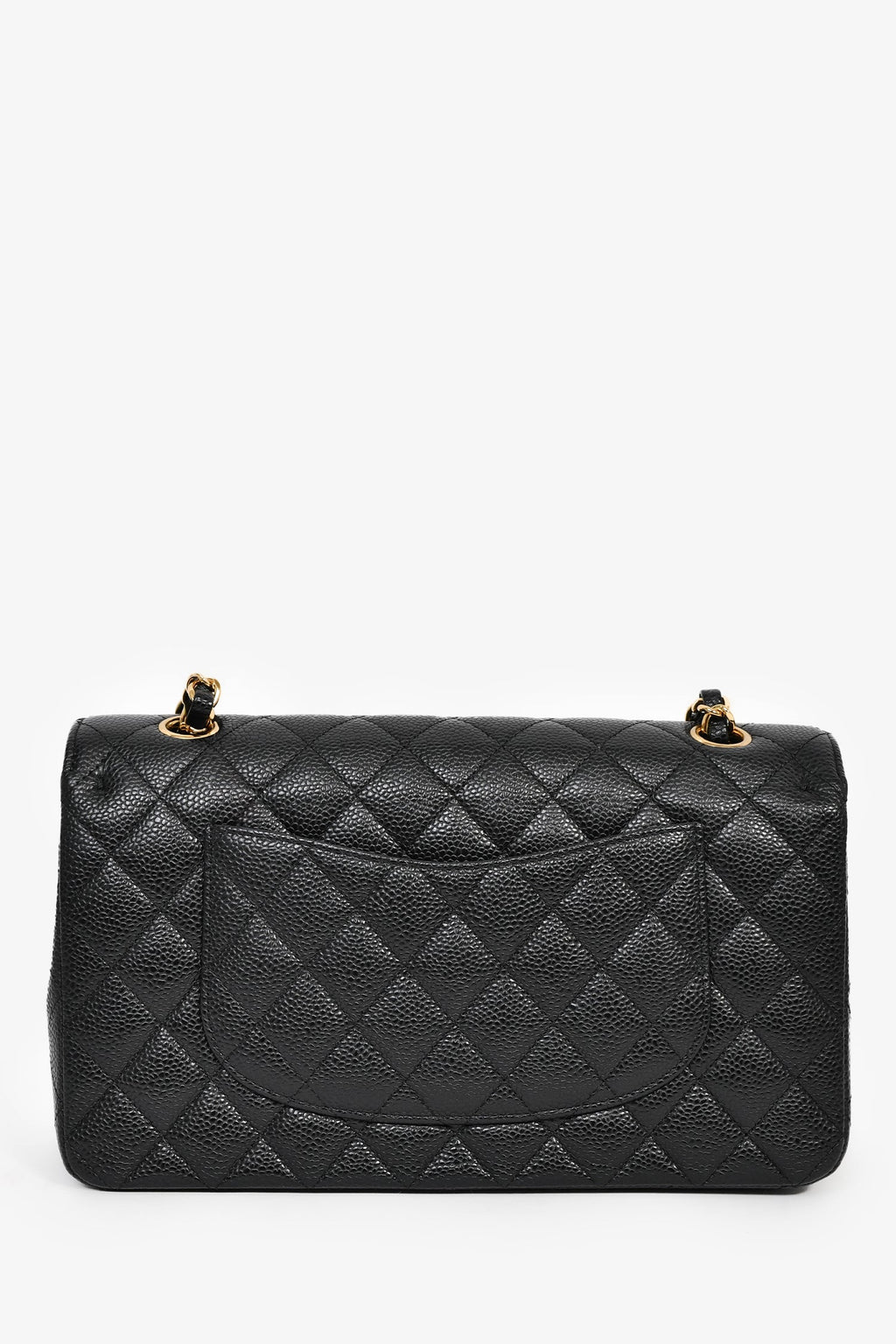 Chanel™ 2012 Black Quilted Caviar Leather Medium Classic Double Flap