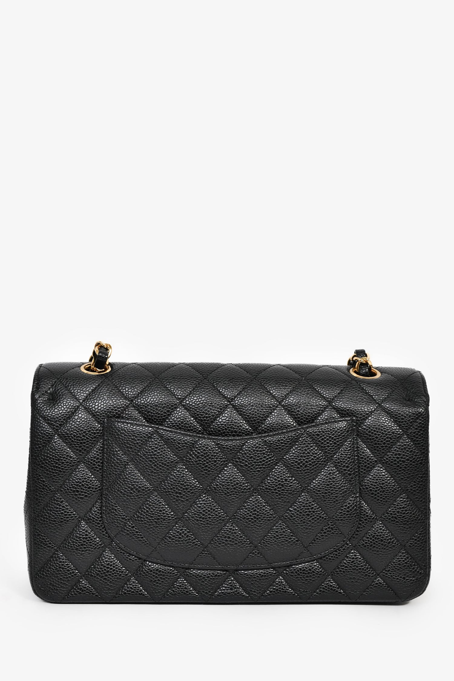 Chanel™ 2012 Black Quilted Caviar Leather Medium Classic Double Flap