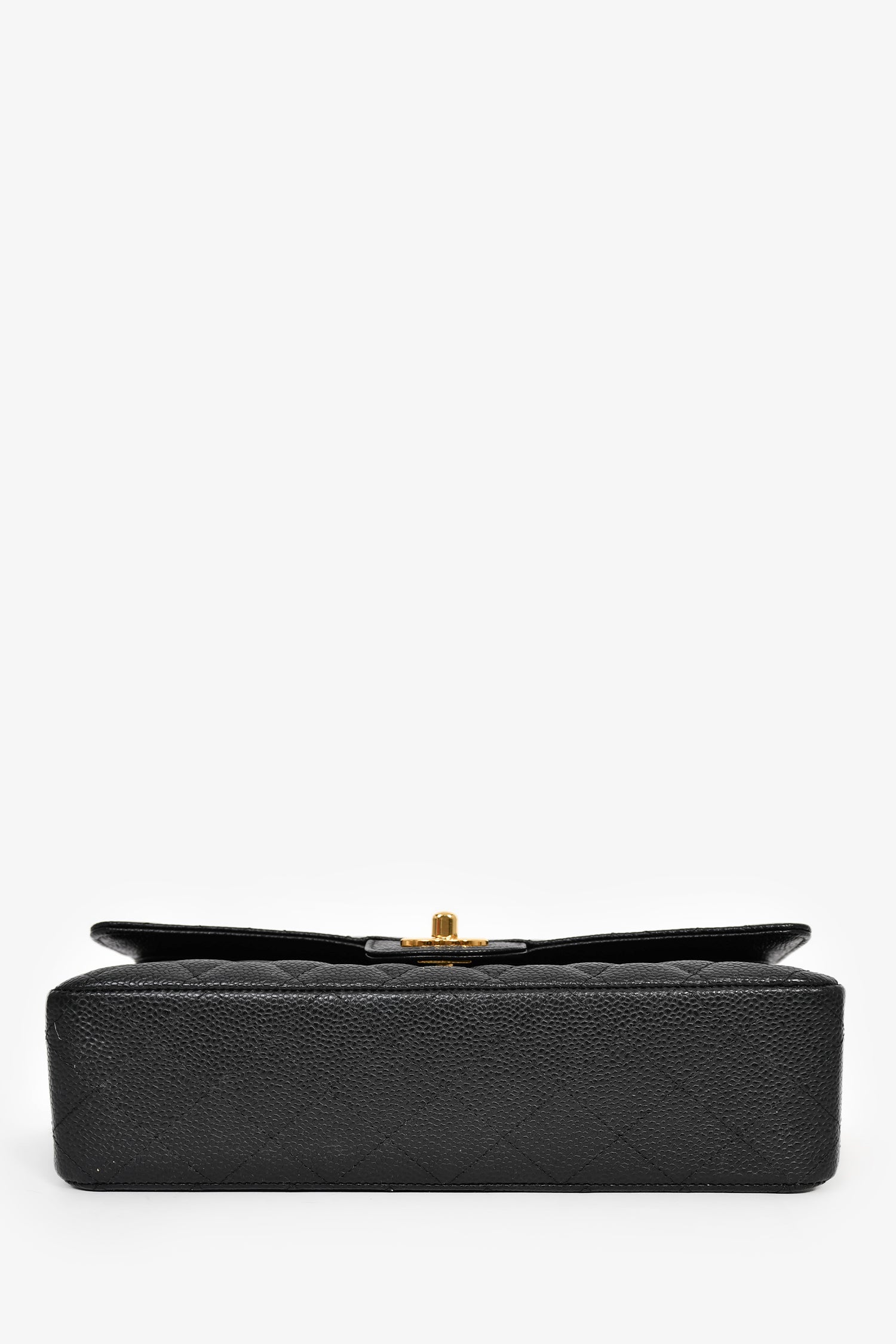 Chanel™ 2012 Black Quilted Caviar Leather Medium Classic Double Flap