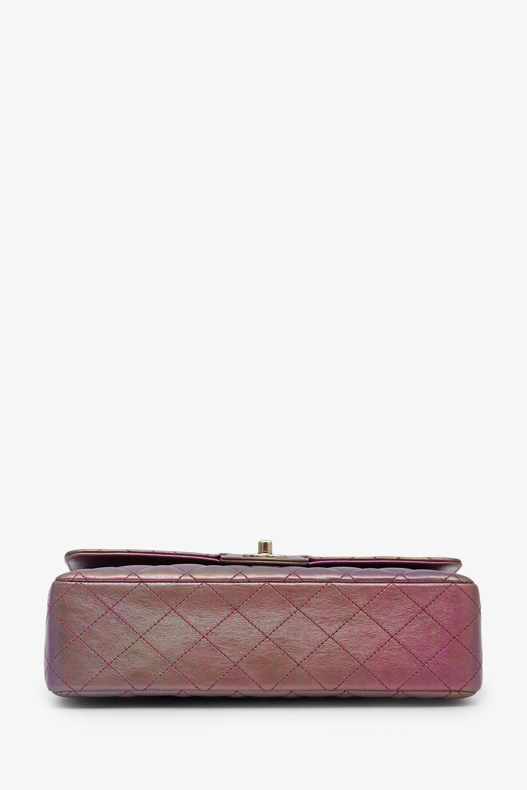 Chanel™ 20B Purple Quilted Iridescent Lambskin Medium Classic Double Flap Bag