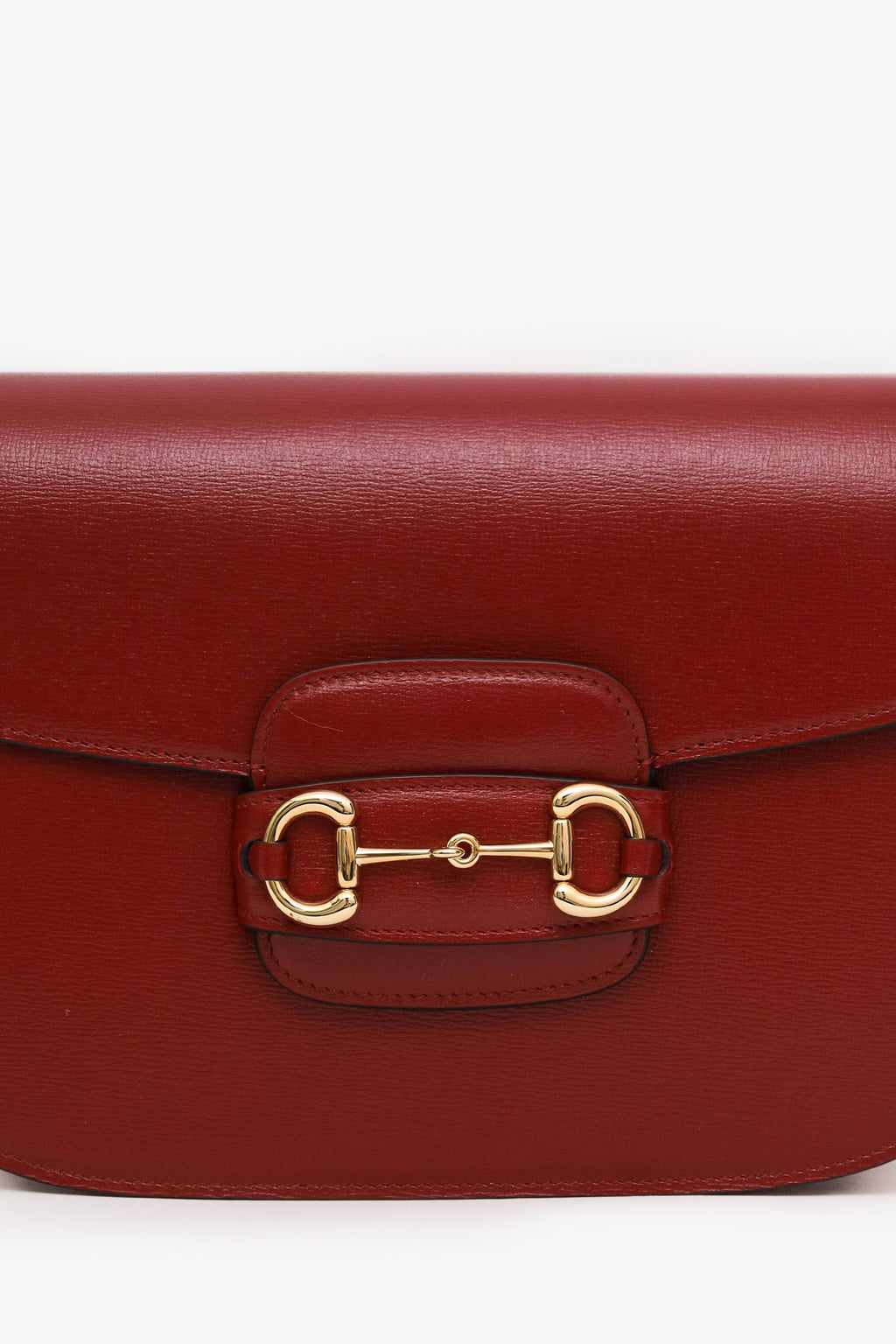 Gucci Red Leather Horsebit Medium 1955 Shoulder Bag