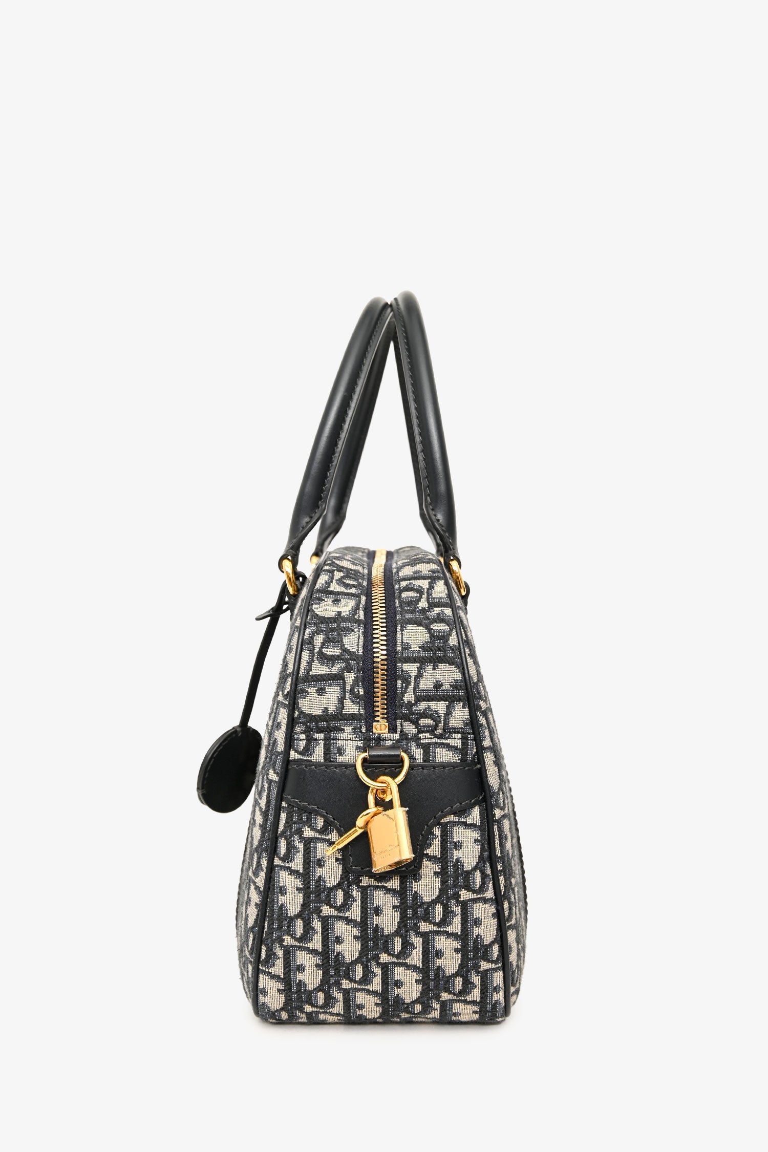 Christian Dior Navy Oblique Jacquard D-Vibe Bag With Crossbody Strap