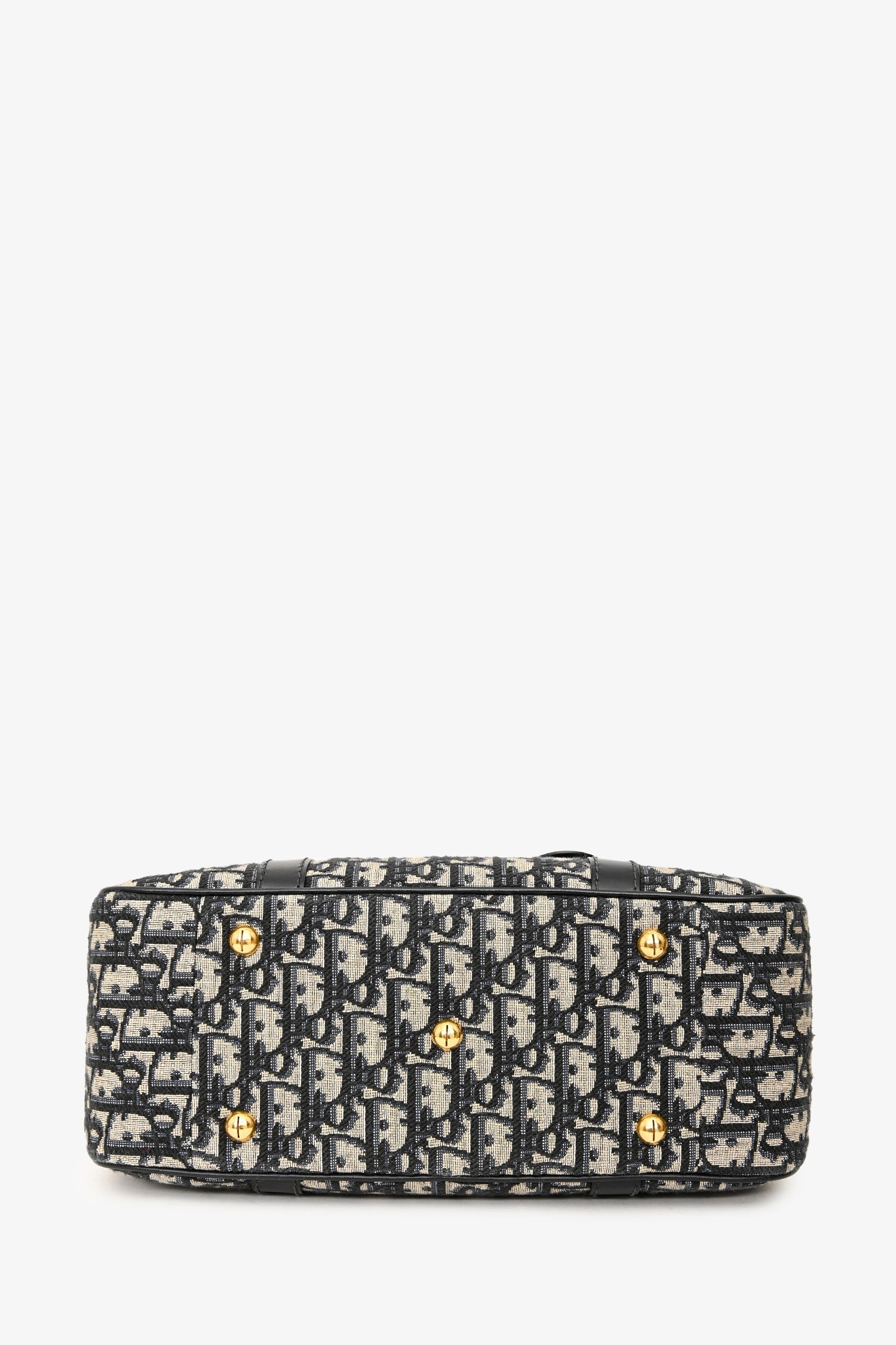 Christian Dior Navy Oblique Jacquard D-Vibe Bag With Crossbody Strap