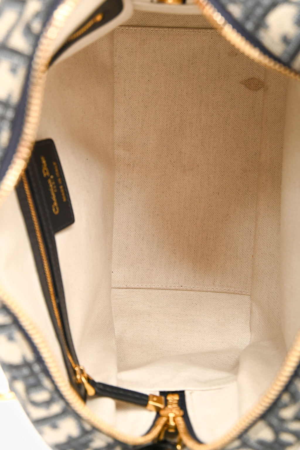 Christian Dior Navy Oblique Jacquard D-Vibe Bag With Crossbody Strap