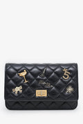 Chanel™ Black Quilted Aged Calfskin Leather Lucky Charms 2.55 Reissue Wallet on Chain