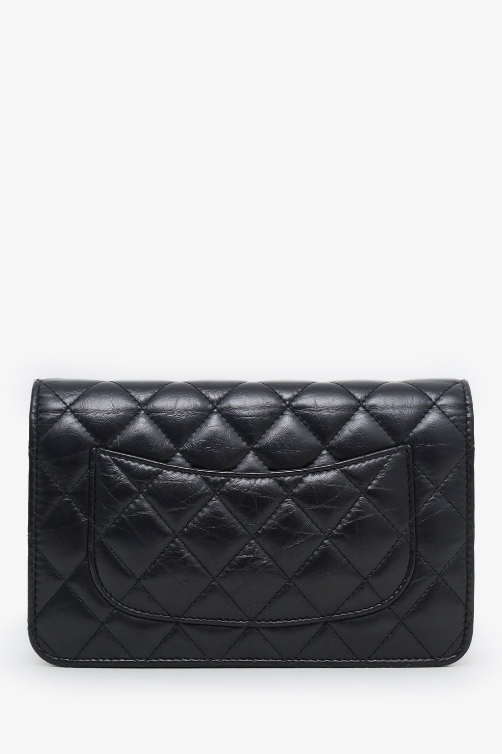 Chanel™ Black Quilted Aged Calfskin Leather Lucky Charms 2.55 Reissue Wallet on Chain