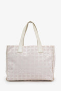 Chanel™ 2002-3 Pink Canvas Travel Ligne CC Logo Tote