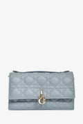 Christian Dior 2023 Blue Cannage Lambskin 'My Dior' Mini Chain Pouch