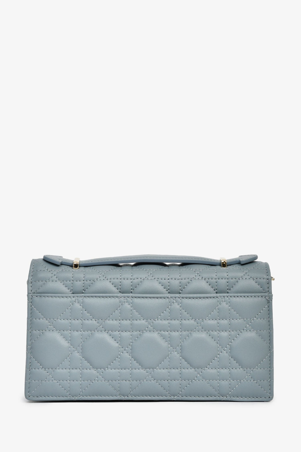 Christian Dior 2023 Blue Cannage Lambskin 'My Dior' Mini Chain Pouch