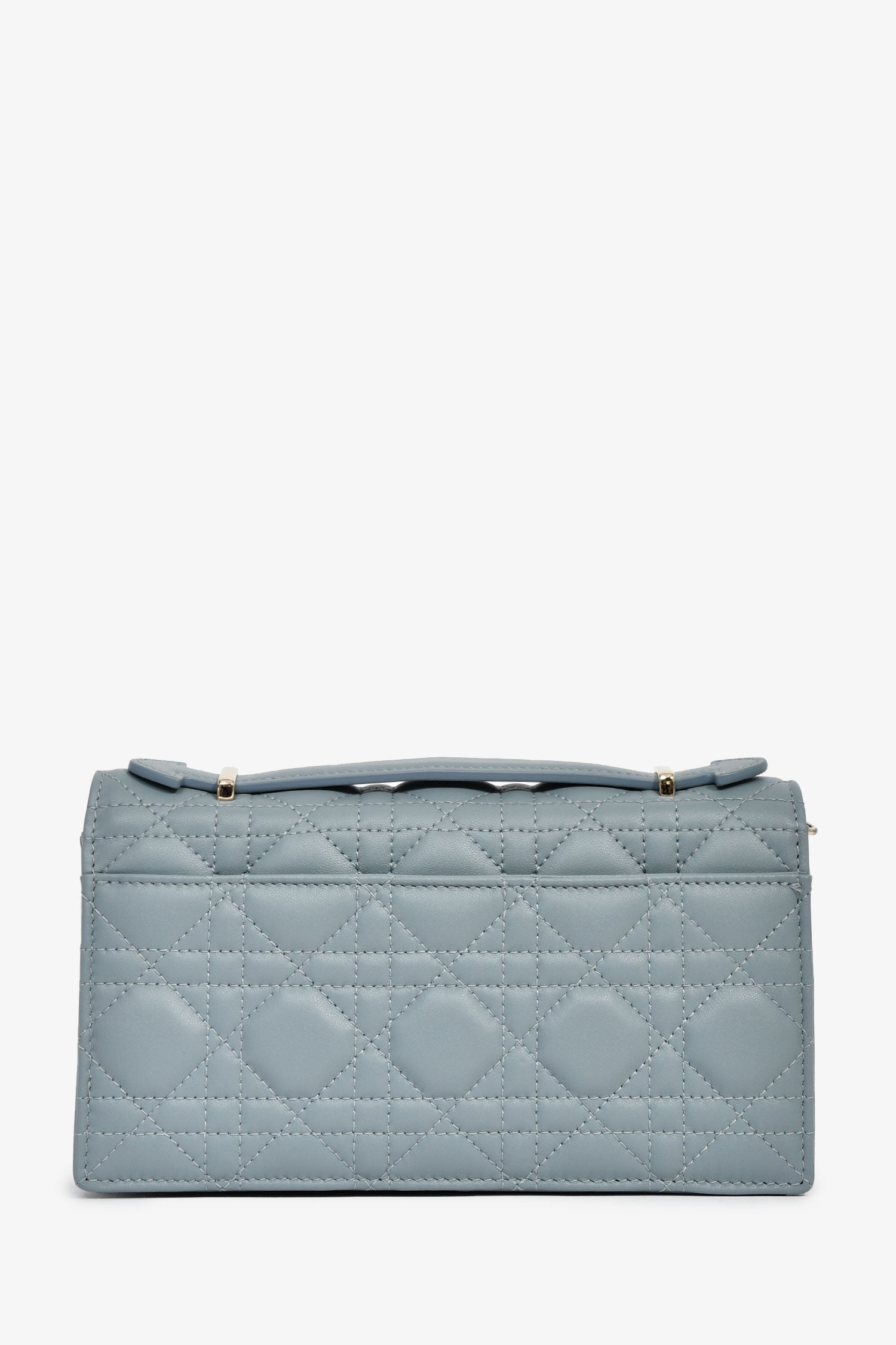 Christian Dior 2023 Blue Cannage Lambskin 'My Dior' Mini Chain Pouch