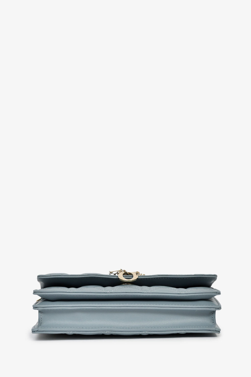 Christian Dior 2023 Blue Cannage Lambskin 'My Dior' Mini Chain Pouch