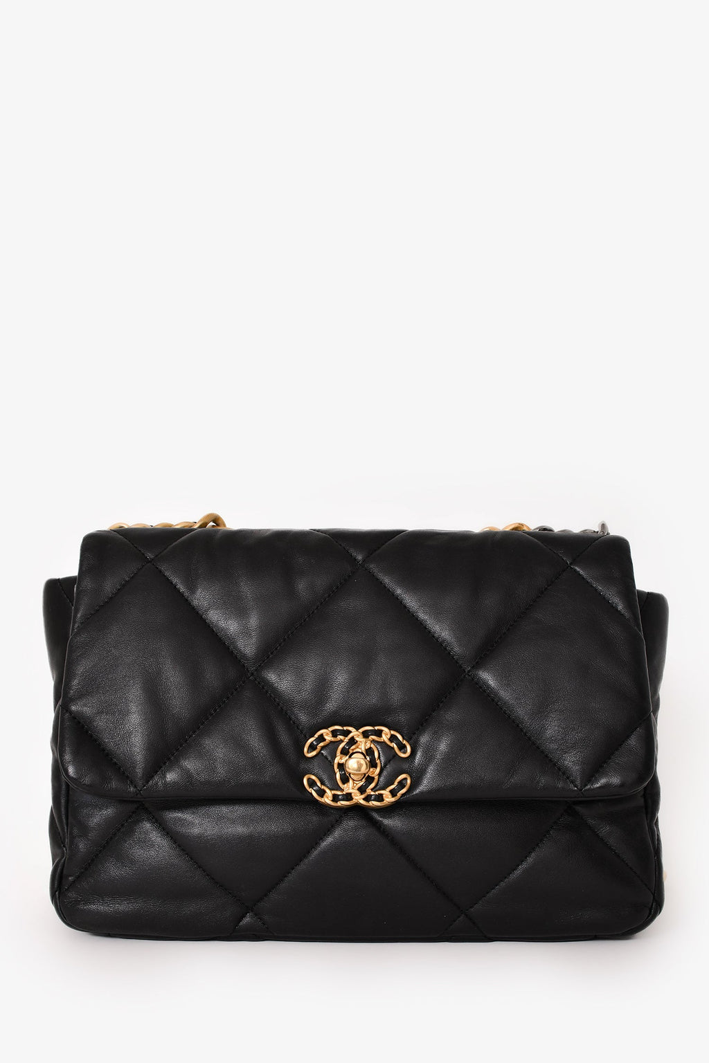 Chanel™ Black Leather 19 Flap Bag