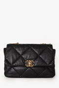 Chanel™ Black Leather 19 Flap Bag