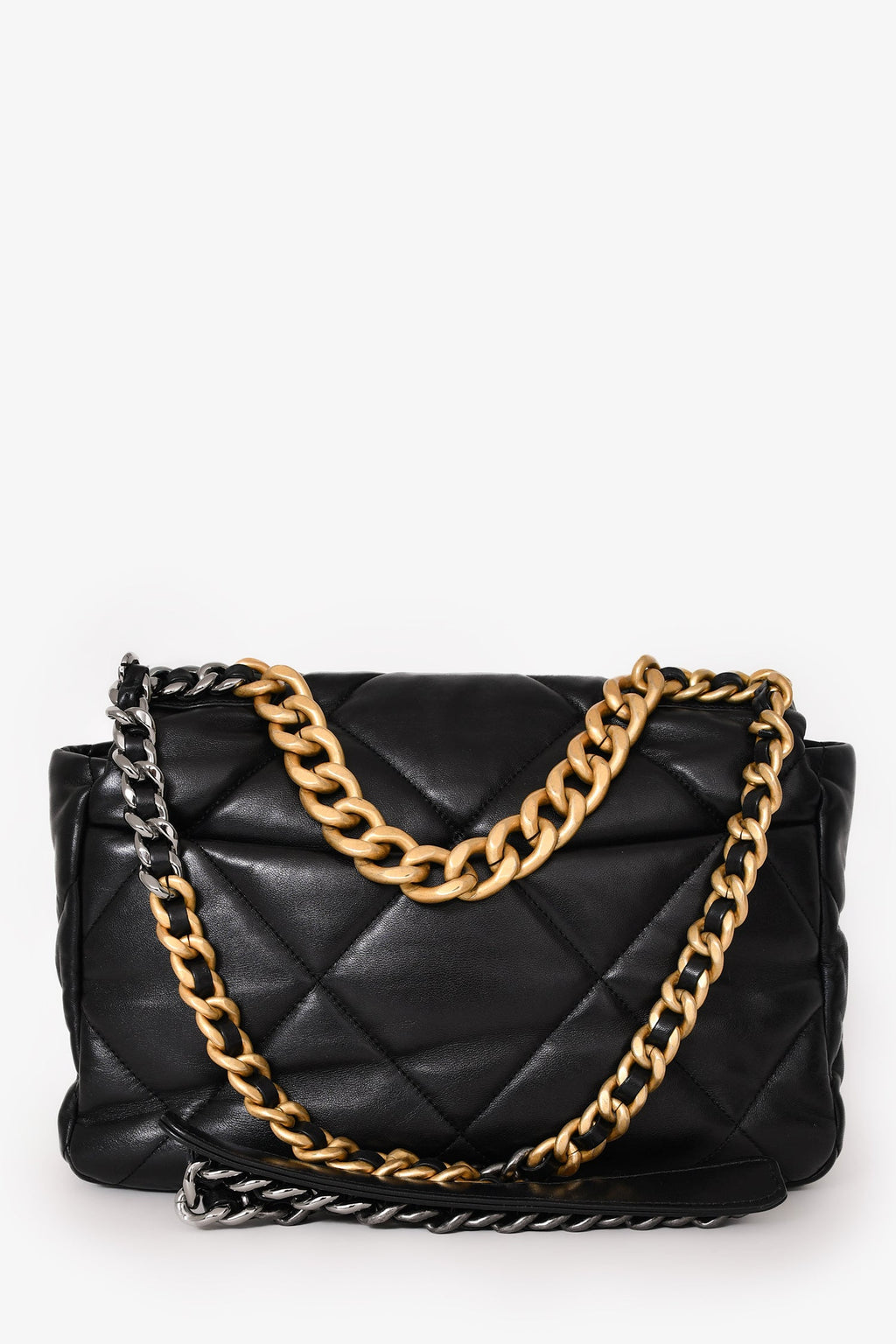Chanel™ Black Leather 19 Flap Bag