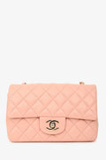 Chanel™ 2021 Pink Leather Mini Single Flap Bag
