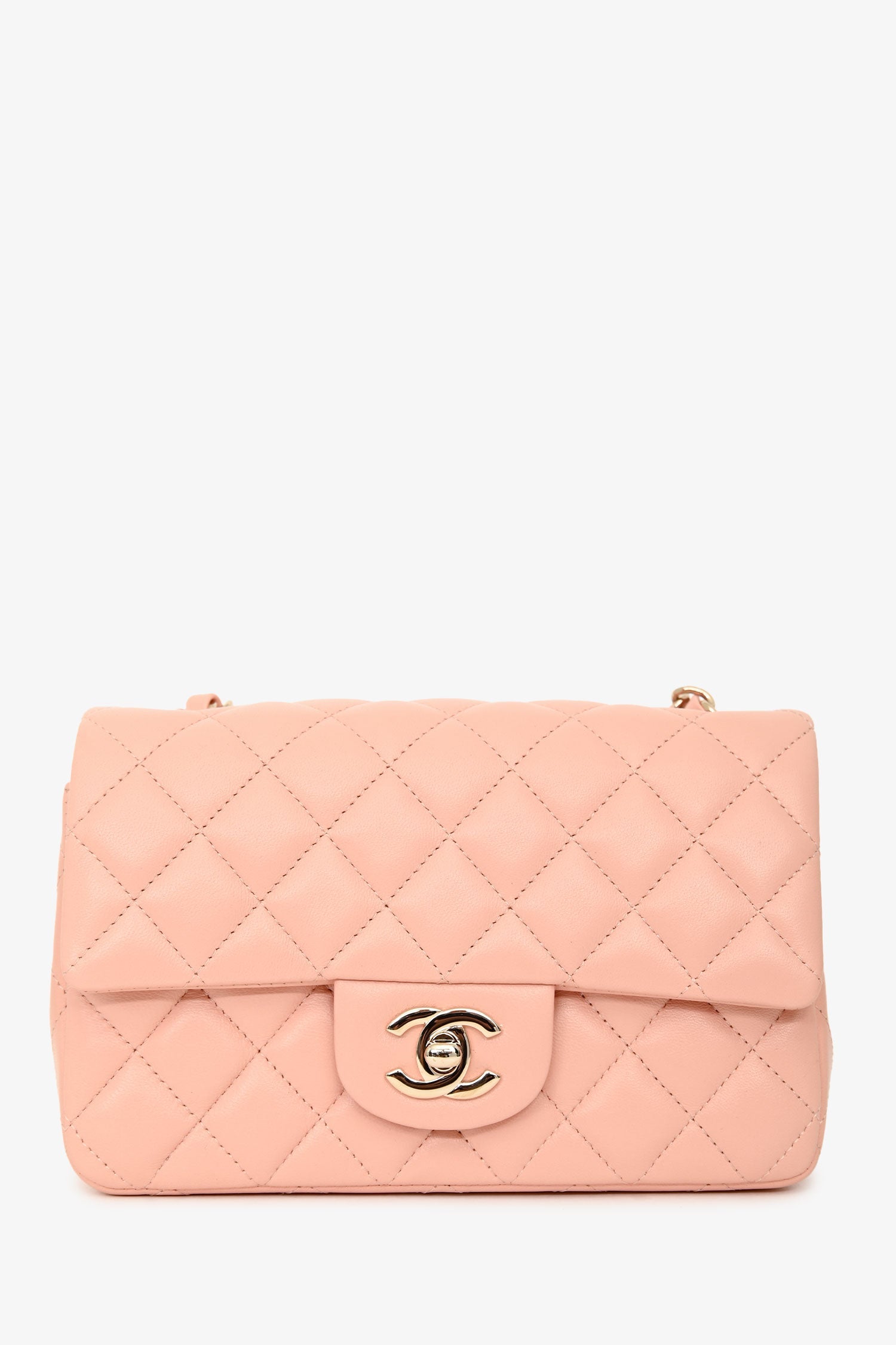 Chanel™ 2021 Pink Leather Mini Single Flap Bag
