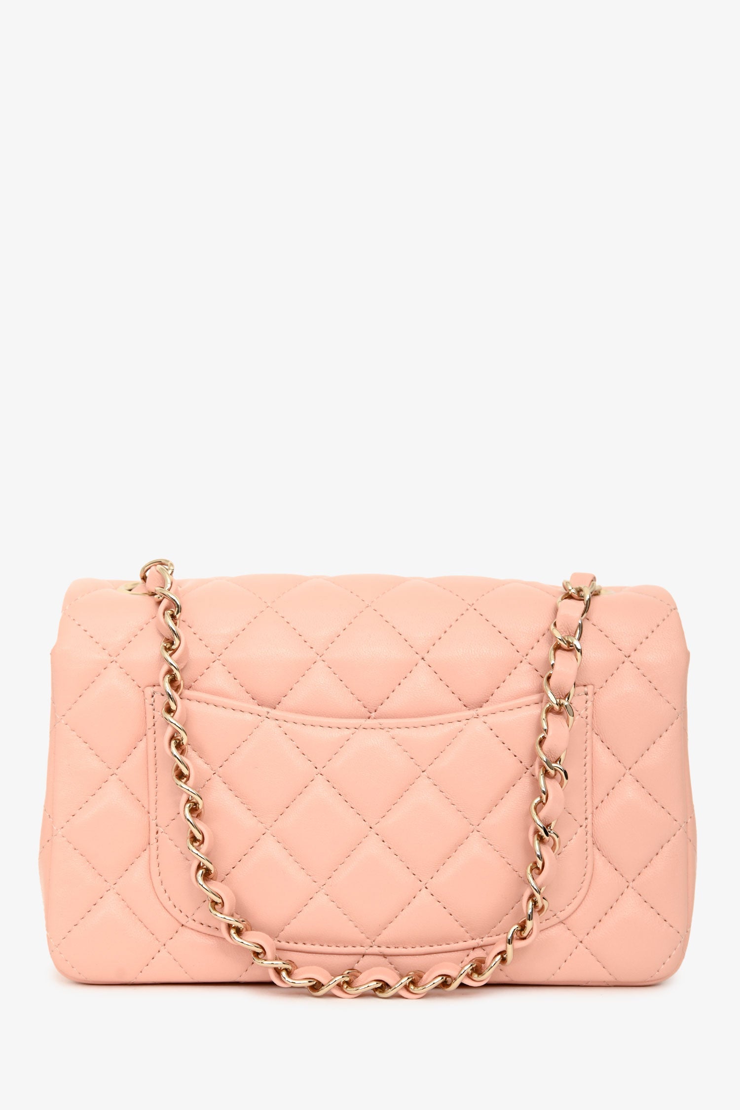 Chanel™ 2021 Pink Leather Mini Single Flap Bag