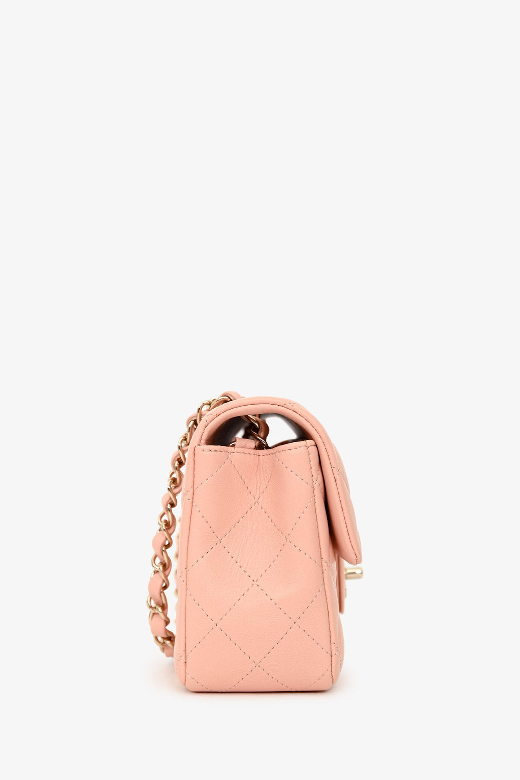 Chanel™ 2021 Pink Leather Mini Single Flap Bag