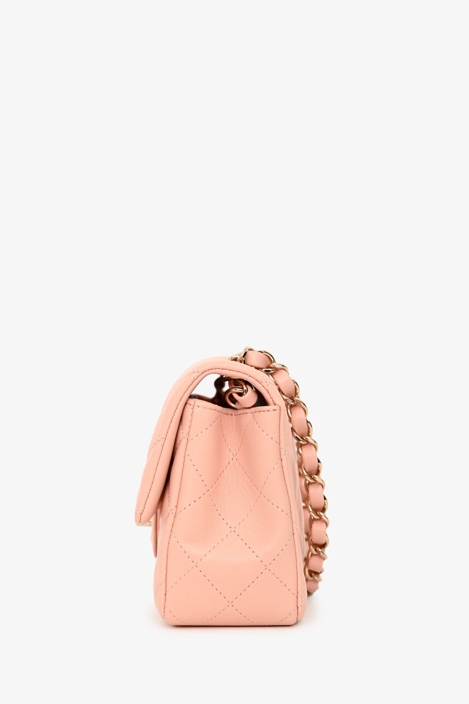 Chanel™ 2021 Pink Leather Mini Single Flap Bag